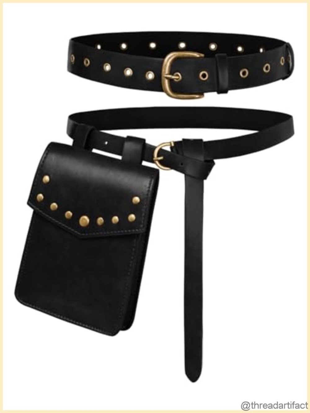 3 Pc PU Leather Medieval Renaissance Belt Set Steampunk Ren Faire